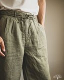 Seuvas - Linen Tapered 2-Tuck Pants - Olive