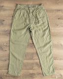 Seuvas - Linen Tapered 2-Tuck Pants - Olive