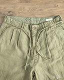 Seuvas - Linen Tapered 2-Tuck Pants - Olive