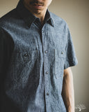 Seuvas Selvedge Chambray Short Sleeve Work Shirt - Indigo
