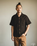 Studio D'Artisan Amami-Mud Dyed Open-Collar Shirt - Dark Brown