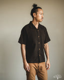 Studio D'Artisan Amami-Mud Dyed Open-Collar Shirt - Dark Brown
