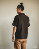 Studio D'Artisan Amami-Mud Dyed Open-Collar Shirt - Dark Brown