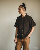 Studio D'Artisan Amami-Mud Dyed Open-Collar Shirt - Dark Brown