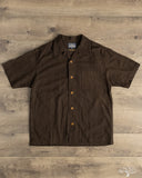 Studio D'Artisan Amami-Mud Dyed Open-Collar Shirt - Dark Brown