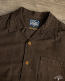Studio D'Artisan Amami-Mud Dyed Open-Collar Shirt - Dark Brown