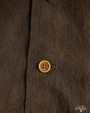 Studio D'Artisan Amami-Mud Dyed Open-Collar Shirt - Dark Brown