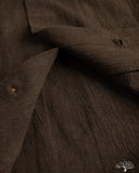 Studio D'Artisan Amami-Mud Dyed Open-Collar Shirt - Dark Brown