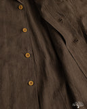 Studio D'Artisan Amami-Mud Dyed Open-Collar Shirt - Dark Brown