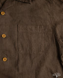 Studio D'Artisan Amami-Mud Dyed Open-Collar Shirt - Dark Brown