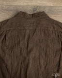 Studio D'Artisan Amami-Mud Dyed Open-Collar Shirt - Dark Brown