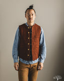 Studio D'Artisan Amami Mud-Dyed Sashiko Vest - Brown