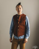 Studio D'Artisan Amami Mud-Dyed Sashiko Vest - Brown
