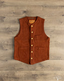 Studio D'Artisan Amami Mud-Dyed Sashiko Vest - Brown