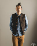 Studio D'Artisan Amami Mud-Dyed Sashiko Vest - Dark Brown