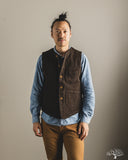Studio D'Artisan Amami Mud-Dyed Sashiko Vest - Dark Brown