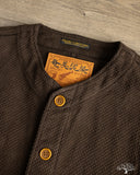 Studio D'Artisan Amami Mud-Dyed Sashiko Vest - Dark Brown