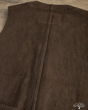 Studio D'Artisan Amami Mud-Dyed Sashiko Vest - Dark Brown
