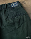Studio D'Artisan Green Chino Trousers - Indigo Overdyed