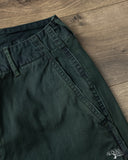 Studio D'Artisan Green Chino Trousers - Indigo Overdyed