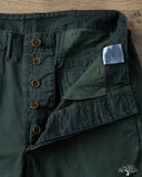 Studio D'Artisan Green Chino Trousers - Indigo Overdyed