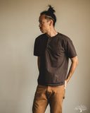Studio D'Artisan Ishikawadai Tubular Jersey Henley T-Shirt - Charcoal Black