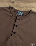 Studio D'Artisan Ishikawadai Tubular Jersey Henley T-Shirt - Charcoal Black