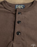Studio D'Artisan Ishikawadai Tubular Jersey Henley T-Shirt - Charcoal Black