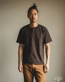Studio D'Artisan Ishikawadai Tubular Jersey Henley T-Shirt - Charcoal Black
