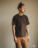 Studio D'Artisan Ishikawadai Tubular Jersey Henley T-Shirt - Charcoal Black