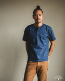 Studio D'Artisan Ishikawadai Tubular Jersey Henley T-Shirt - Navy