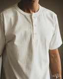 Studio D'Artisan Ishikawadai Tubular Jersey Henley T-Shirt - White
