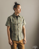 Studio D'Artisan Noragi Sashiko Short-Sleeve Work Shirt - Army