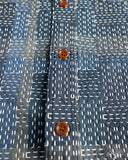 Studio D'Artisan Noragi Sashiko Short-Sleeve Work Shirt - Blue