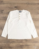Studio d' Artisan Suvin Gold Loopwheel Long-Sleeve Henley Tee - White