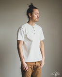 Studio d' Artisan Suvin Gold Loopwheel Short-Sleeve Henley Tee - White