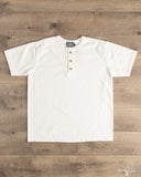 Studio d' Artisan Suvin Gold Loopwheel Short-Sleeve Henley Tee - White