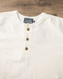 Studio d' Artisan Suvin Gold Loopwheel Short-Sleeve Henley Tee - White