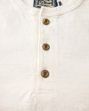 Studio d' Artisan Suvin Gold Loopwheel Short-Sleeve Henley Tee - White