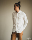 UES Herringbone Double Gauze Long-Sleeve Shirt - White