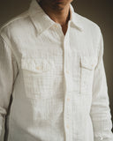 UES Herringbone Double Gauze Long-Sleeve Shirt - White