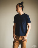 UES No. 7 Yarn-Dyed Indigo Henley T-Shirt