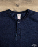 UES No. 7 Yarn-Dyed Indigo Henley T-Shirt