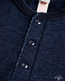 UES No. 7 Yarn-Dyed Indigo Henley T-Shirt