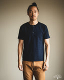 UES No. 7 Yarn-Dyed Indigo Henley T-Shirt