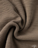 UES Single Rib Knit Long Sleeve Henley T-Shirt - Beige