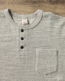 UES Single Rib Knit Long Sleeve Henley T-Shirt - Gray