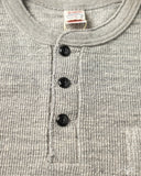 UES Single Rib Knit Long Sleeve Henley T-Shirt - Gray