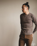 UES Single Rib Knit V-Gusset Long Sleeve T-Shirt - Beige