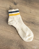 UES SSX-1 Sneaker Socks - White - Navy/Yellow Stripes